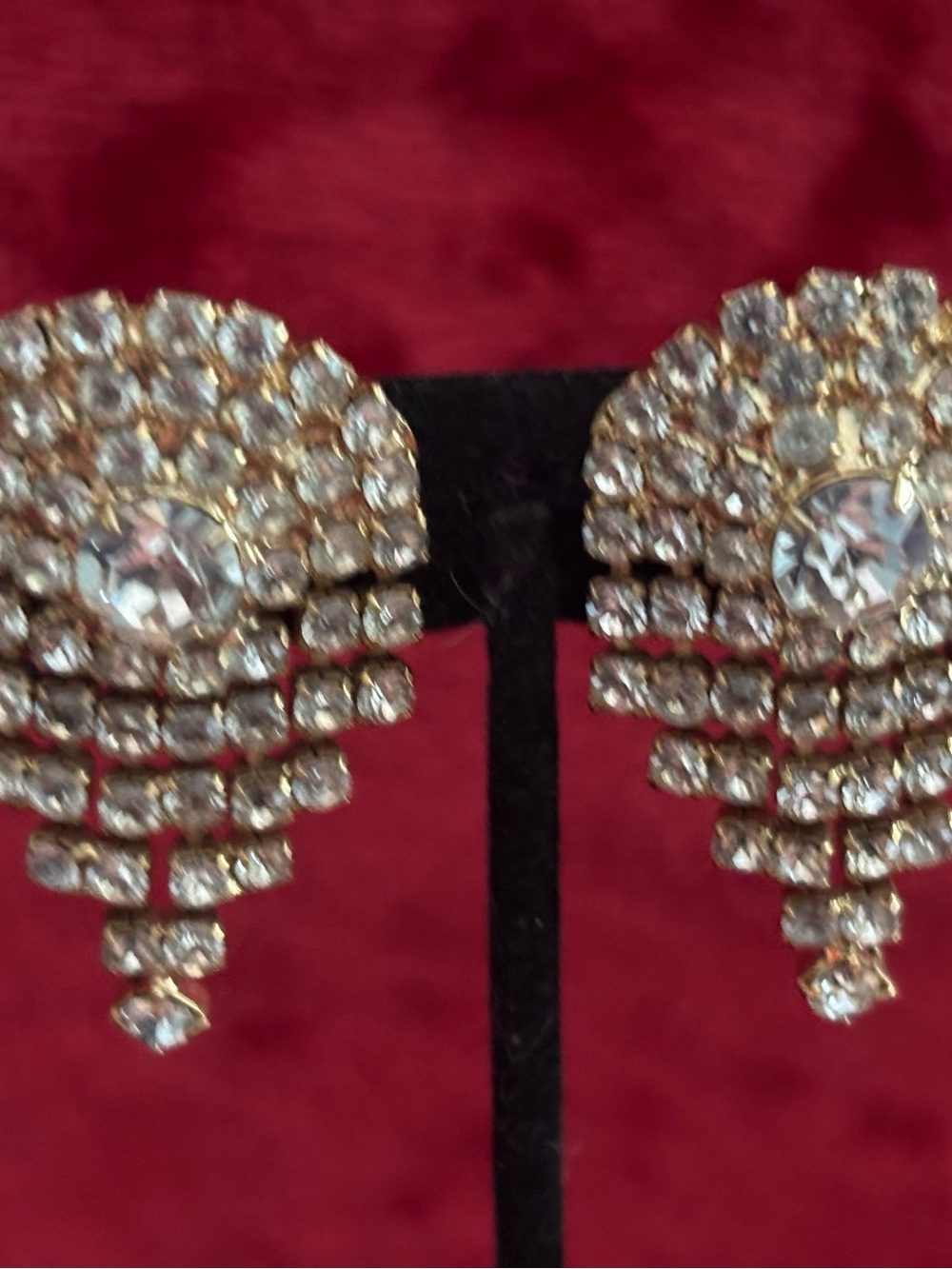 Gold-Tone Crystal Chandelier shoe clips - Clear Stones